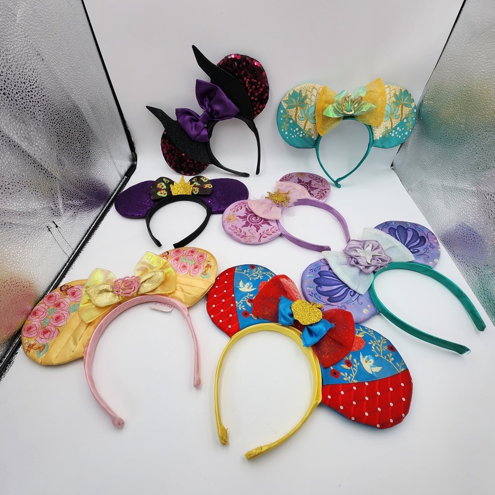 Disney Headband Ears Girls Princess Villains Snow White Maleficent Belle Ariel
